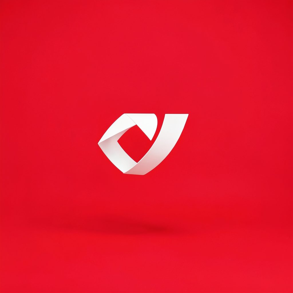 Stacked geometric logo-style graphic in navy and crimson tones on a clean studio backdrop, evoking an article and publishing theme